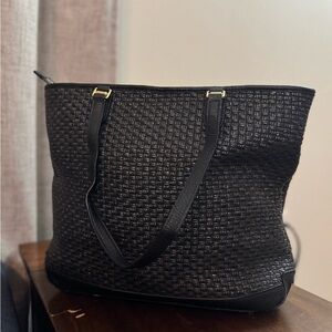 Black Woven Lauren Ralph Lauren Tote